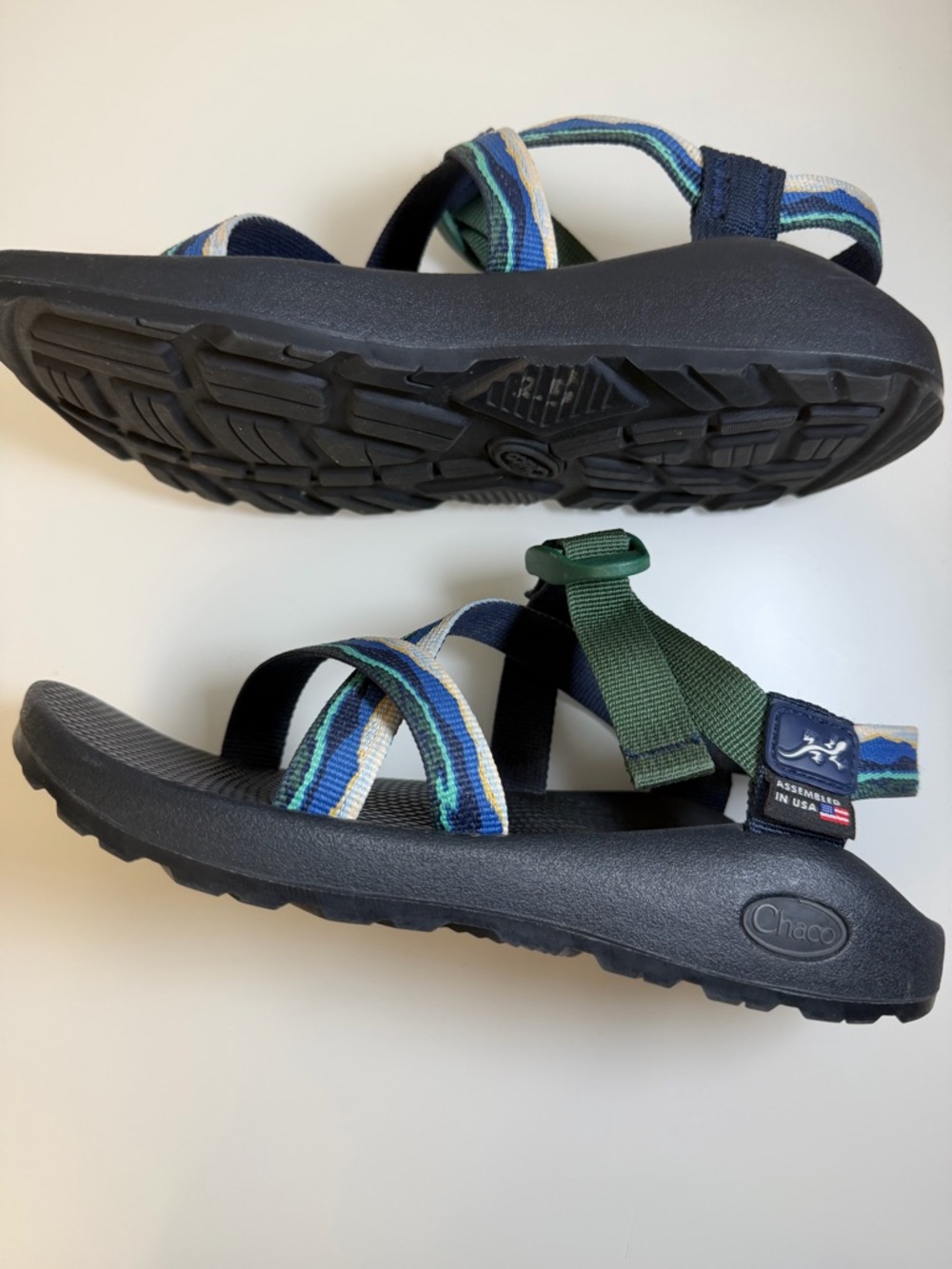 Chaco   Blue Green Strappy Adjustable Strap Outdoor Sandals Size 7 - Picture 4 of 12
